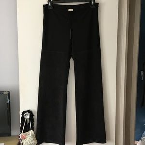 GABRIEL FOR SACH Black Viscose w/ Ribbed Corduroy Panels Pull On Pants 40/42